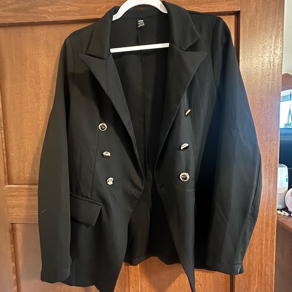 SHEIN Jackets & Blazers - SHEIN Black Blazer with Gold Buttons